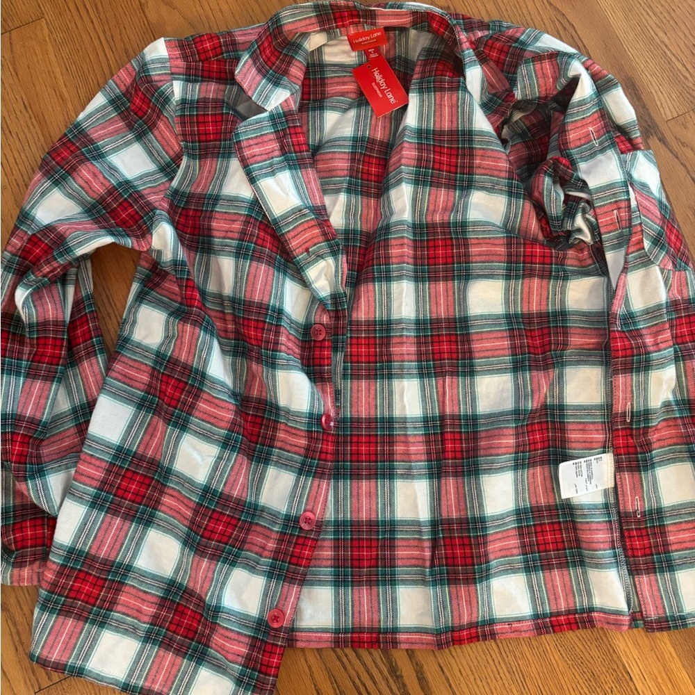 Macy’s Holiday Lane Winterton Plaid Notch Collar Matching Family Pajamas Set NEW